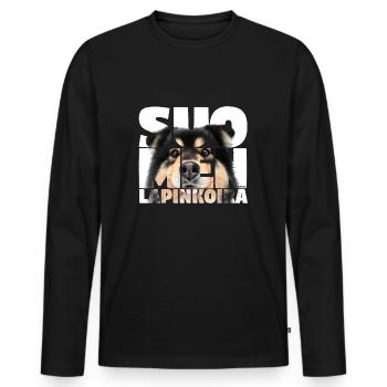 NASSU Lappari 004 - Männer Premium Bio Langarmshirt - Schwarz - Vorne - Nico (187cm)