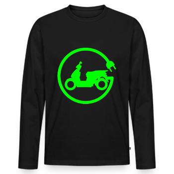 Scooter scooter électrique connecteur vert - T-shirt manches longues Premium bio Homme - noir - Devant - Nico (187cm)