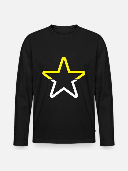 stern symbol star icon - Männer Premium Bio Langarmshirt - Schwarz