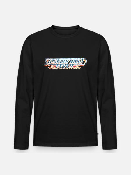 Saturday Night Fever Film-Logo Mit Blitzen - Männer Premium Bio Langarmshirt - Schwarz