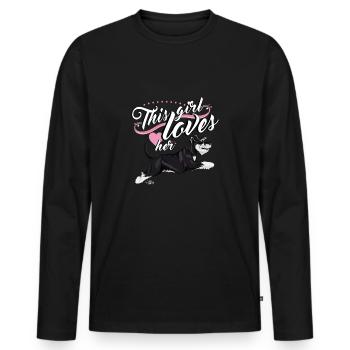 kappanagirl - T-shirt manches longues Premium bio Homme - noir - Devant - Nico (187cm)