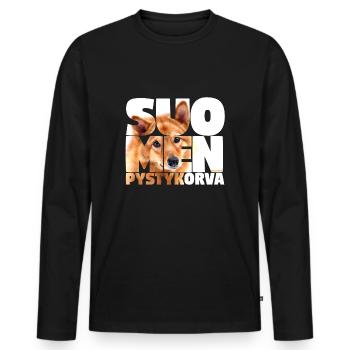 NASSU SPK 00 - Männer Premium Bio Langarmshirt - Schwarz - Vorne - Nico (187cm)