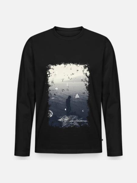Ocean - Men's Premium Organic Long Sleeve Shirt - black