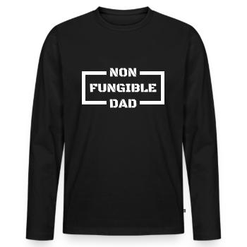 Non Fungible Dad Father - Men's Premium Organic Long Sleeve Shirt - black - Front - Nico (187cm)