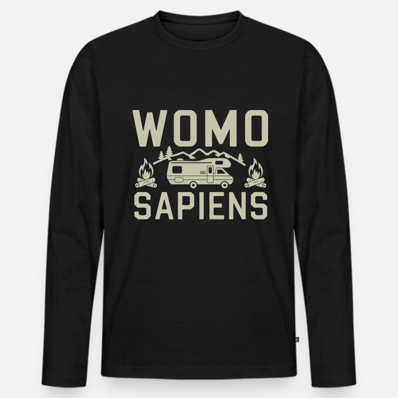 Womo Sapiens - Männer Premium Bio Langarmshirt - Schwarz