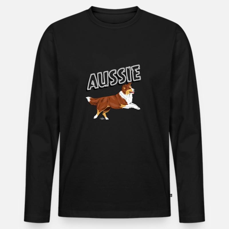 aussieaussie4 - Männer Premium Bio Langarmshirt - Schwarz