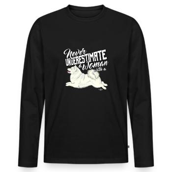 mittelunderestimate2 - Männer Premium Bio Langarmshirt - Schwarz - Vorne - Nico (187cm)