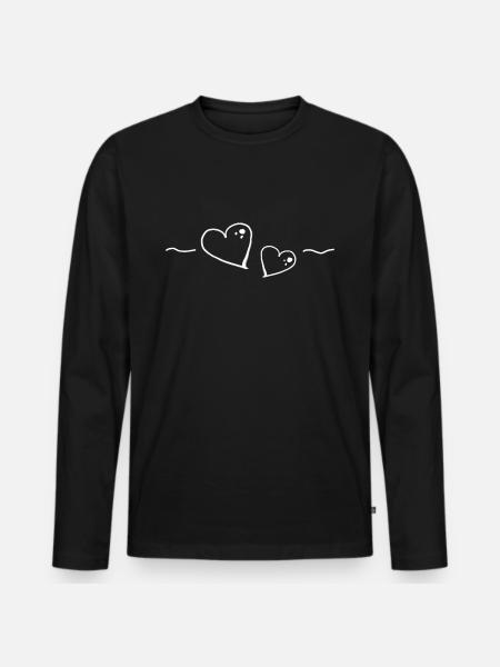 Heart Lines - Men's Premium Organic Long Sleeve Shirt - black