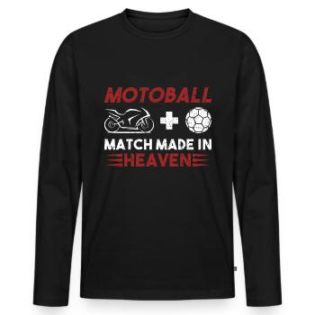 Motoball Match Heaven Motorradfahrer Motorrad - Männer Premium Bio Langarmshirt - Schwarz - Vorne - Nico (187cm)