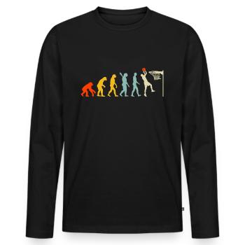 Evolution Basketball Game - Männer Premium Bio Langarmshirt - Schwarz - Vorne - Nico (187cm)