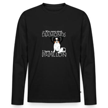 diamondpapillon3 - T-shirt manches longues Premium bio Homme - noir - Devant - Nico (187cm)