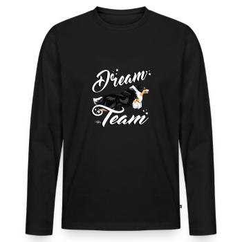 sheltiedreamteam2 - T-shirt manches longues Premium bio Homme - noir - Devant - Nico (187cm)