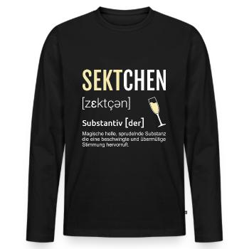 Sekt Spruch Für Sektliebhaber - Männer Premium Bio Langarmshirt - Schwarz - Vorne - Nico (187cm)