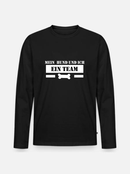 Hunde Spruch - Männer Premium Bio Langarmshirt - Schwarz