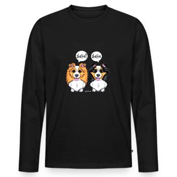 Sheltie Sheltie - Männer Premium Bio Langarmshirt - Schwarz - Vorne - Nico (187cm)