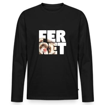 NASSU Frettchen - Männer Premium Bio Langarmshirt - Schwarz - Vorne - Nico (187cm)