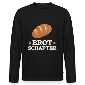 Brot Bäcker Bäckerei Bäckerin Spruch - Männer Premium Bio Langarmshirt - Schwarz - Vorne - Nico (187cm)