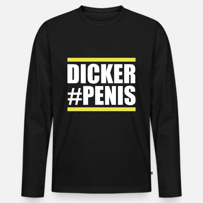 Dicker Penis - Männer Premium Bio Langarmshirt - Schwarz