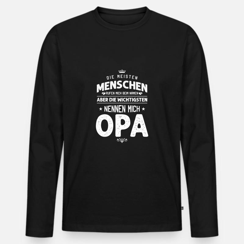 opa spruch - Männer Premium Bio Langarmshirt - Schwarz