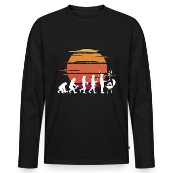 Grill Evolution Vintage Fête des Pères Grill Master - T-shirt manches longues Premium bio Homme - noir - Devant - Nico (187cm)