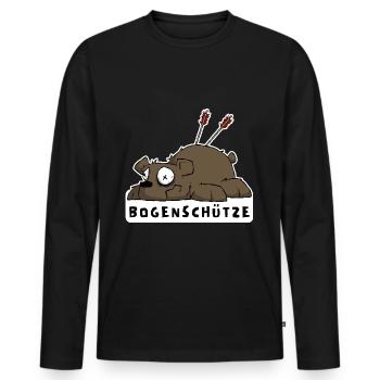 Lustiges Bogenschießen Motiv für Bogenschützen - Männer Premium Bio Langarmshirt - Schwarz - Vorne - Nico (187cm)