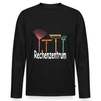 Rechenzentrum - Männer Premium Bio Langarmshirt - Schwarz - Vorne - Nico (187cm)