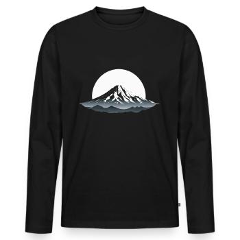 Mountain Majesty - Men's Premium Organic Long Sleeve Shirt - black - Front - Nico (187cm)