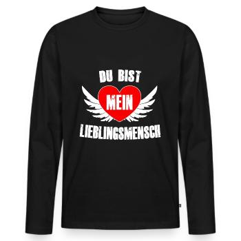 You are my favourite person - Men's Premium Organic Long Sleeve Shirt - black - Front - Nico (187cm)