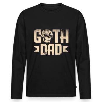 Goth Dad Dark Gothic Skull - Men's Premium Organic Long Sleeve Shirt - black - Front - Nico (187cm)