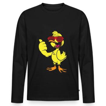 Cool Canard T-shirt Drôle idée de cadeau - T-shirt manches longues Premium bio Homme - noir - Devant - Nico (187cm)