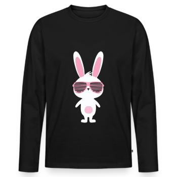 Cool lièvre la surprise idée cadeau - T-shirt manches longues Premium bio Homme - noir - Devant - Nico (187cm)
