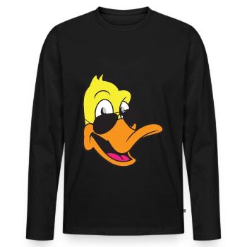 canard - T-shirt manches longues Premium bio Homme - noir - Devant - Nico (187cm)