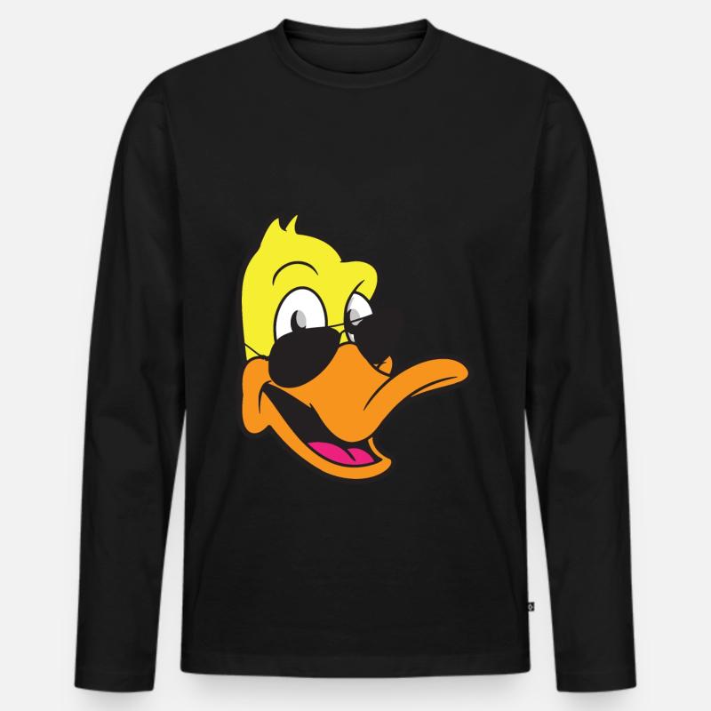 Ente - Männer Premium Bio Langarmshirt - Schwarz
