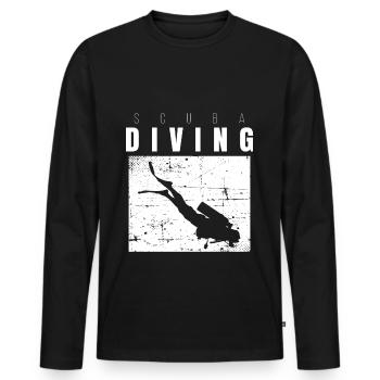 Plongée - T-shirt manches longues Premium bio Homme - noir - Devant - Nico (187cm)