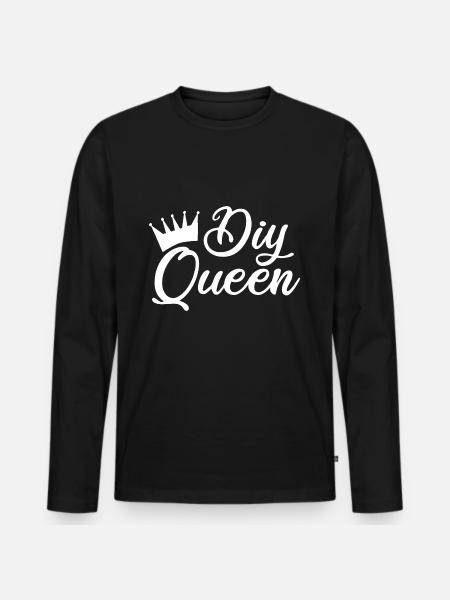 DIY Queen - Männer Premium Bio Langarmshirt - Schwarz
