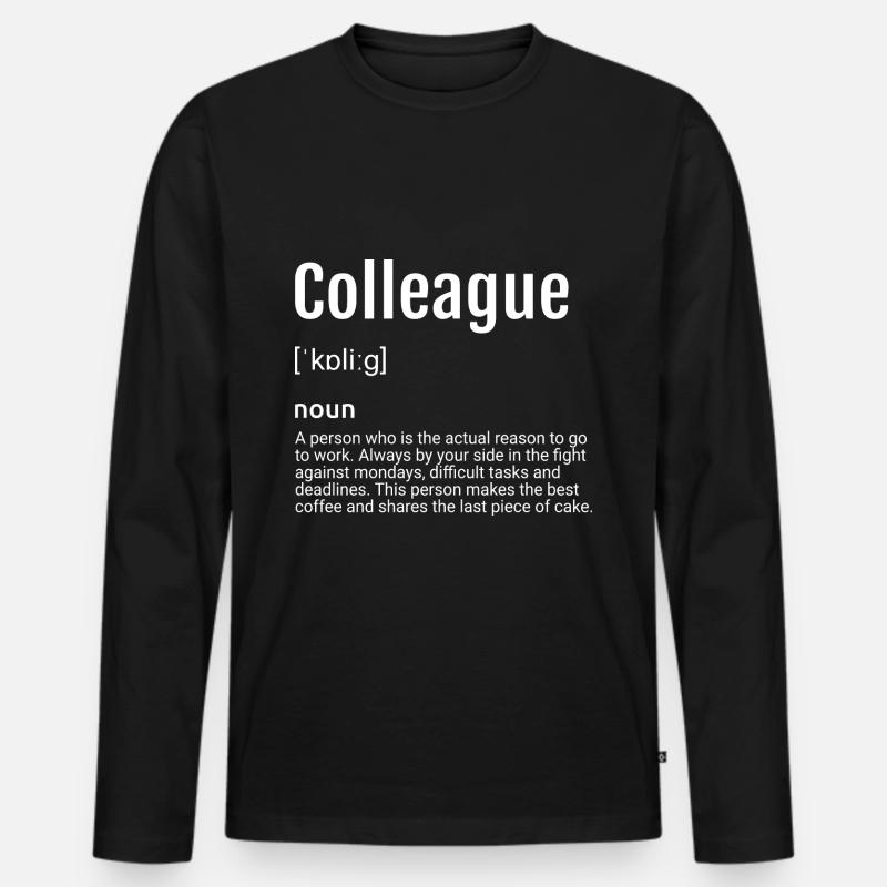 Colleague Definition - Männer Premium Bio Langarmshirt - Schwarz