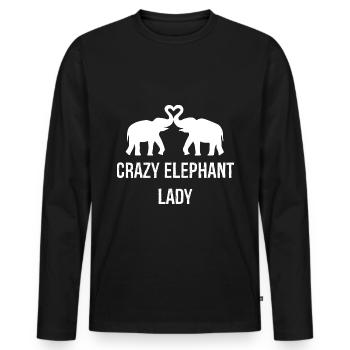 Cadeau d'éléphant bébé éléphant pachyderme - T-shirt manches longues Premium bio Homme - noir - Devant - Nico (187cm)