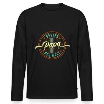 Best Dad in the World Best Dad - Men's Premium Organic Long Sleeve Shirt - black - Front - Nico (187cm)
