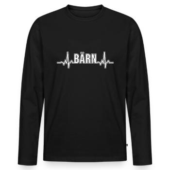 EKG Herzschlag Bern Herzfrequenz Geschenk Puls - Männer Premium Bio Langarmshirt - Schwarz - Vorne - Nico (187cm)