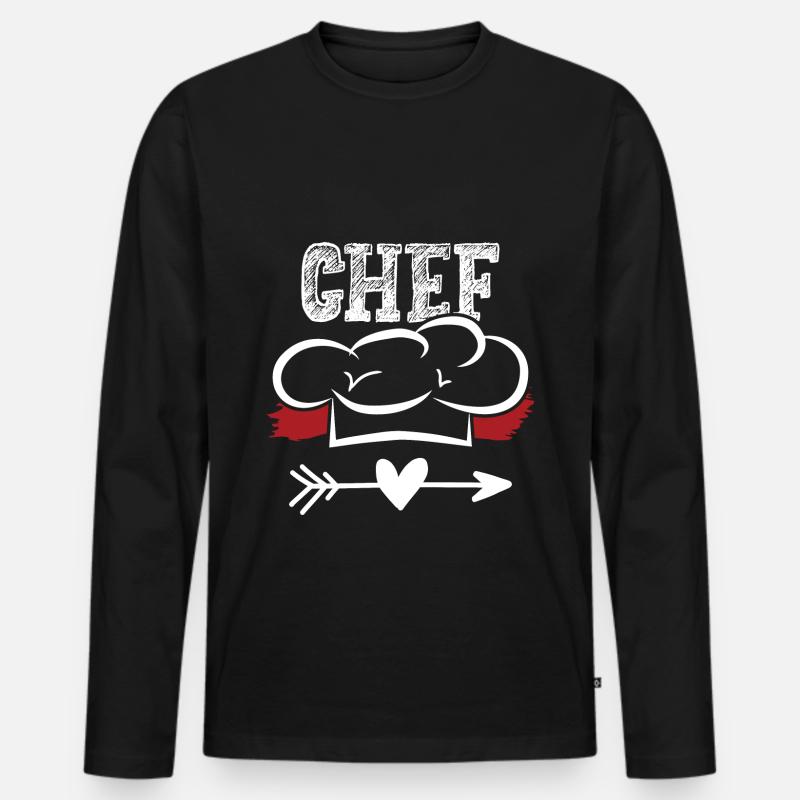 chef koch - Männer Premium Bio Langarmshirt - Schwarz