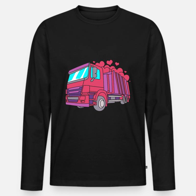 Mülleimer Müllwagen Müllauto Müllmann - Männer Premium Bio Langarmshirt - Schwarz