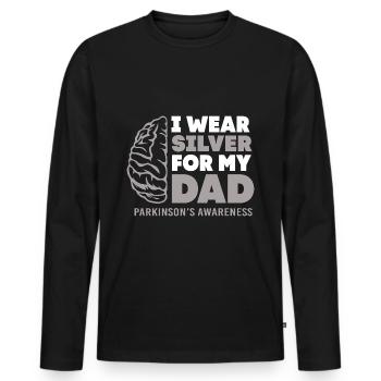 Maladie de Parkinson - T-shirt manches longues Premium bio Homme - noir - Devant - Nico (187cm)