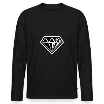 Diamond diamond - Men's Premium Organic Long Sleeve Shirt - black - Front - Nico (187cm)