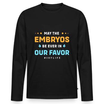 Ivf Retrieval Test Tube Artificial Insemination - Men's Premium Organic Long Sleeve Shirt - black - Front - Nico (187cm)