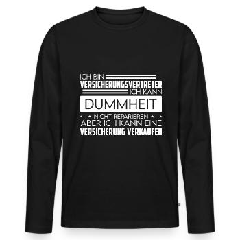 Versicherungsvertreter Für Versicherungsmakler Ver - Männer Premium Bio Langarmshirt - Schwarz - Vorne - Nico (187cm)