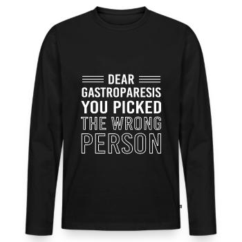 Darm Krankheit Gastroparese - Männer Premium Bio Langarmshirt - Schwarz - Vorne - Nico (187cm)