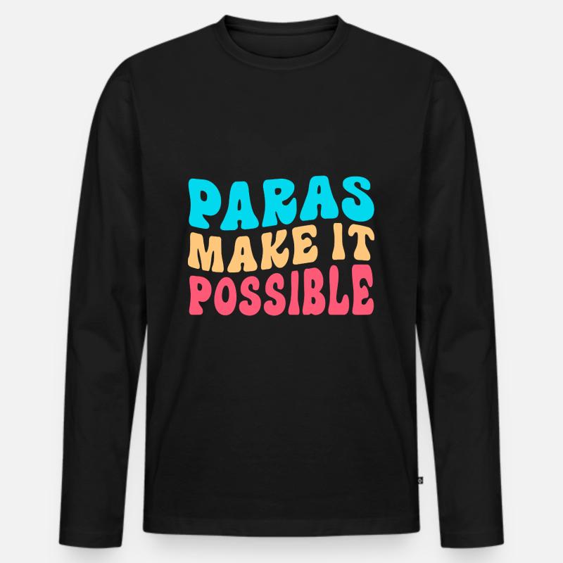 Paraprofessional Paraeducator Lehrerassistent - Männer Premium Bio Langarmshirt - Schwarz