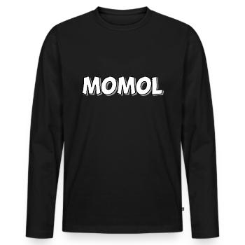 Momol Schweizer Deutsch Dialekt - Männer Premium Bio Langarmshirt - Schwarz - Vorne - Nico (187cm)