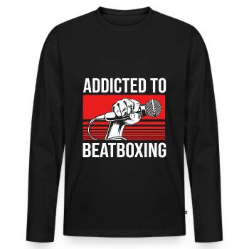 Beatbox - Männer Premium Bio Langarmshirt - Schwarz - Vorne - Nico (187cm)