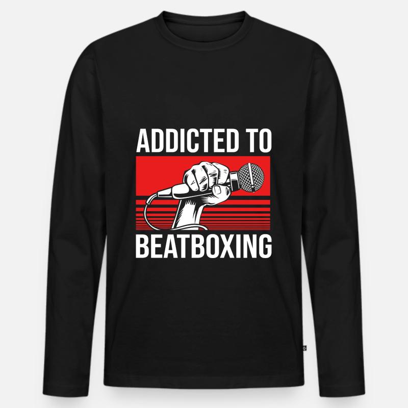 Beatbox - Männer Premium Bio Langarmshirt - Schwarz